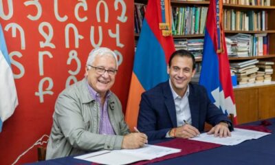 Lanús: Julián Álvarez firmó un convenio por la memoria y la educación con la comunidad armenia
