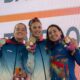 Delegación argentina con medallas en el podio de los Juegos Suramericanos