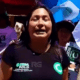 Susy Aponte, la China Polo, candidata al Gobierno Regional de Áncash, durante un acto de campaña