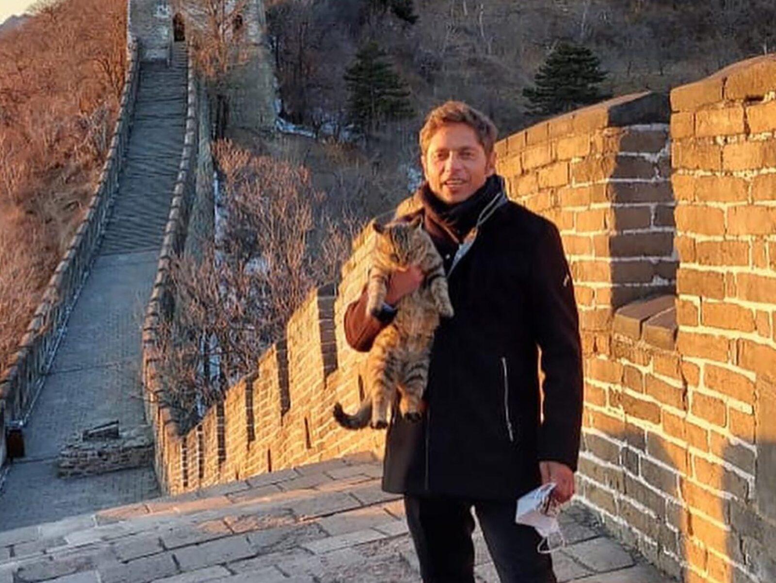 Axel Kicillof, foto de archivo, en la Gran Muralla China