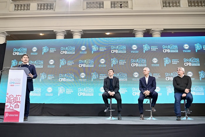 Axel Kicillof durante la apertura de el Congreso Productivo Bonaerense en La Plata