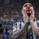 Lionel Messi emocionado en la despedida de Messi de la Selección