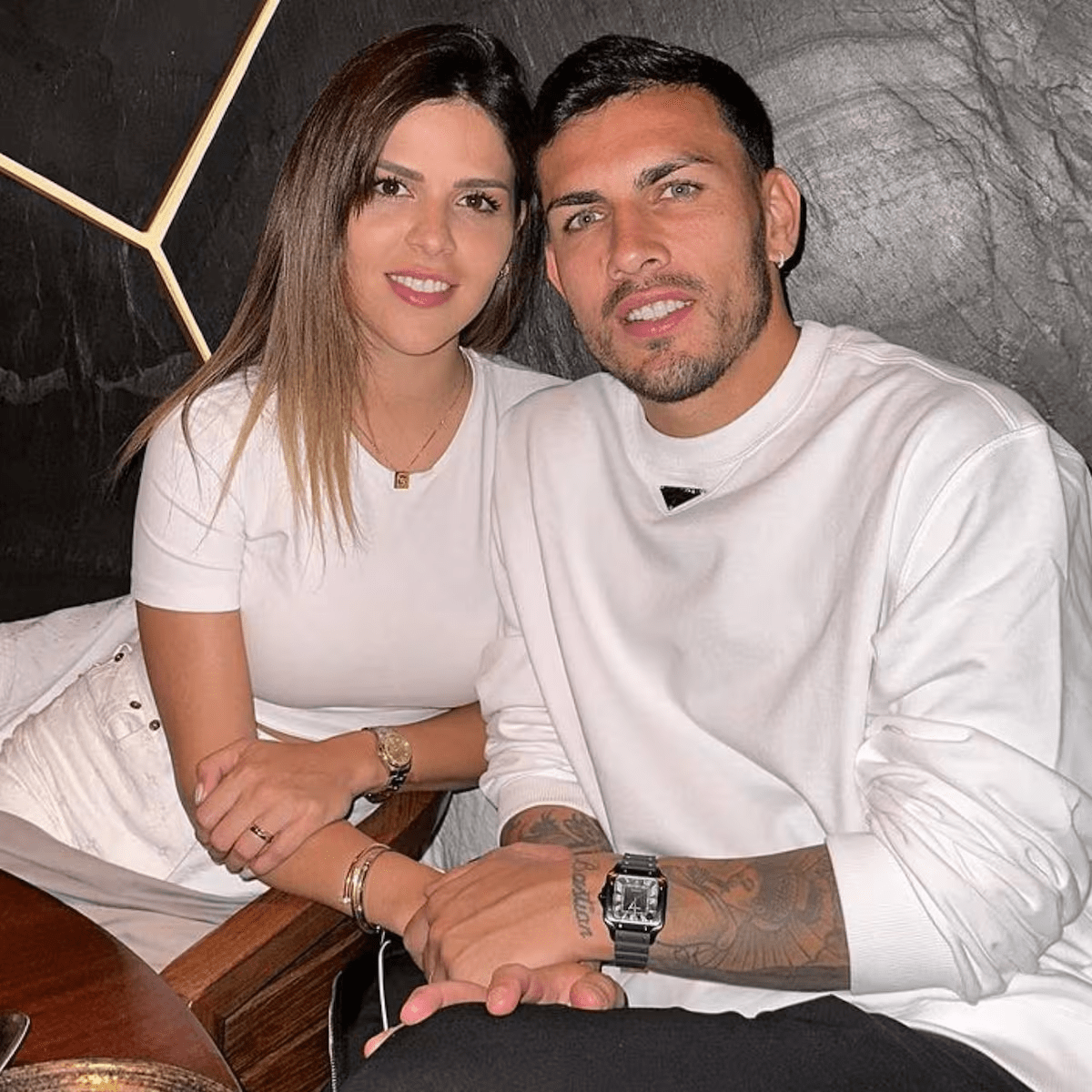 Camila Galante y Leandro Paredes