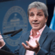 El ministro de Economía Luis Caputo habla en conferencia de prensa sobre el Presupuesto 2027