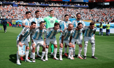 La Selección Argentina posa antes de un partido en Estados Unidos