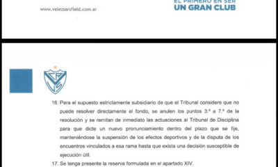 fallo del Tribunal de Disciplina Vélez