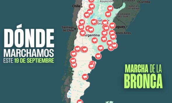 Mapa de columnas y puntos de concentración de la Marcha de la Bronca del 19 de septiembre