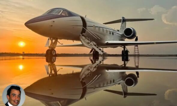 Avión privado de Baires Fly, la empresa vinculada a la causa ANDIS que sacó del país a Flávio Bolsonaro