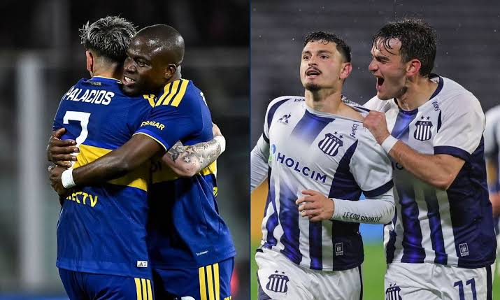 Fecha 13 del Torneo Clausura: festejo de jugadores de Boca Juniors y Talleres