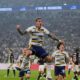 Jugadores de Boca festejan la clasificación a la final de la Sudamericana
