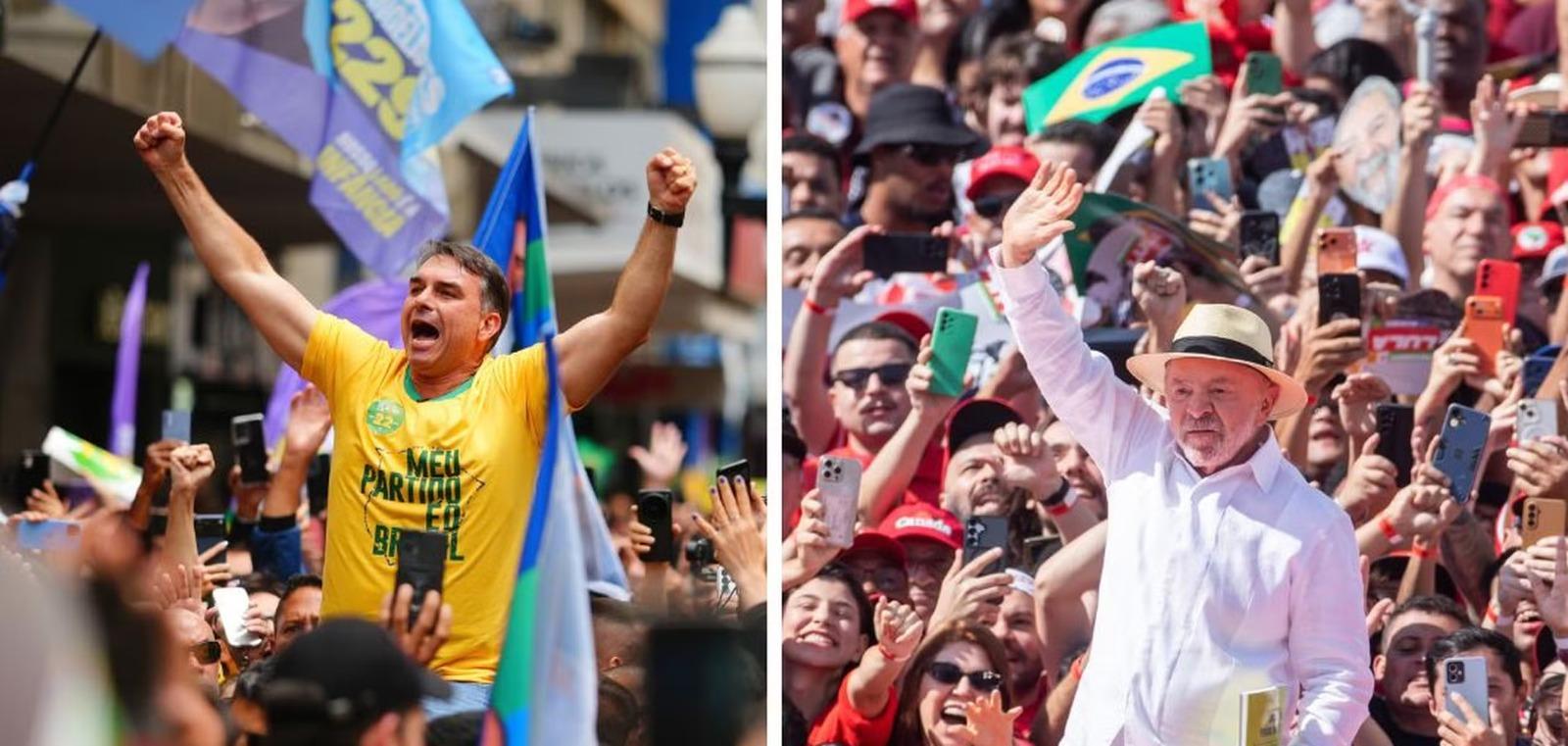 Flávio Bolsonaro y Lula da Silva, primera vuelta en Brasil