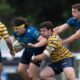 La Plata Rugby Club con la pelota en un ataque ante Regatas Bella Vista por el Top 14 de la URBA