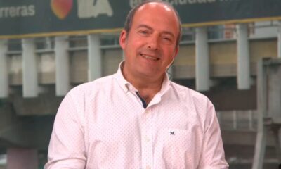 Fernando Confessore, meteorólogo de TN, en pantalla durante un informe del tiempo