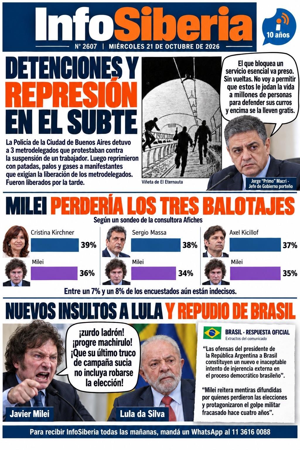 InfoSiberia N° 2607 - Miércoles 21 de octubre de 2026