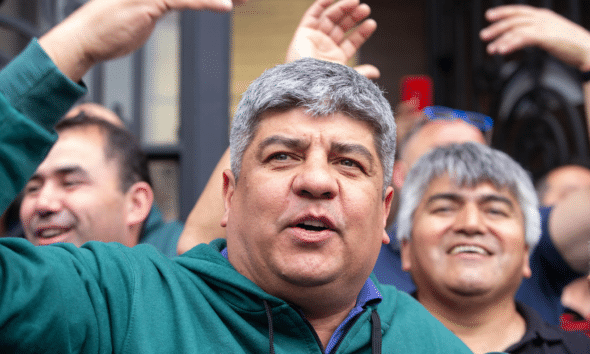 Pablo Moyano en un acto de Camioneros