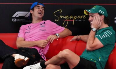 Colapinto y Alonso en la conferencia de Singapur